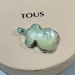 Silver TOUS Color Pendant with faceted onyx 3,3cm. sterling silver